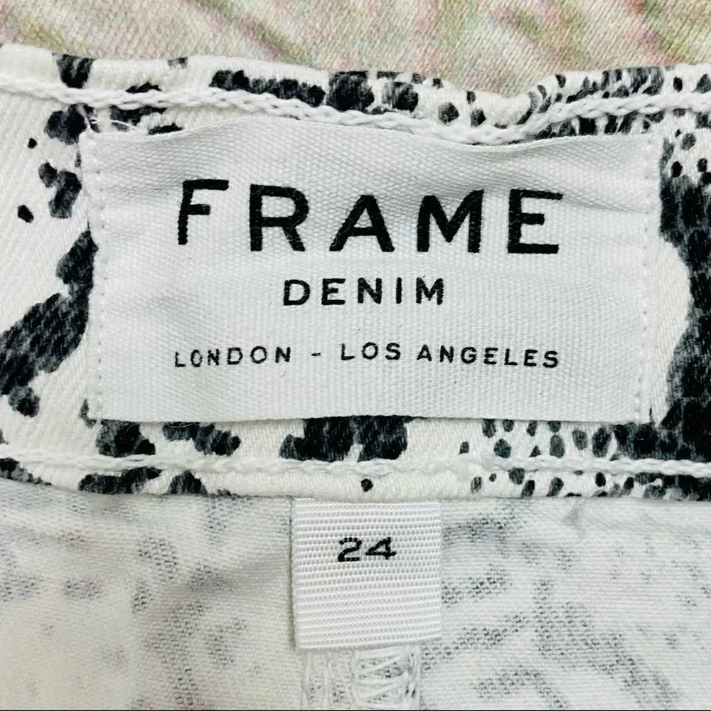 NWT FRAME Le Mini Split Front Python-Print Skirt New with tags